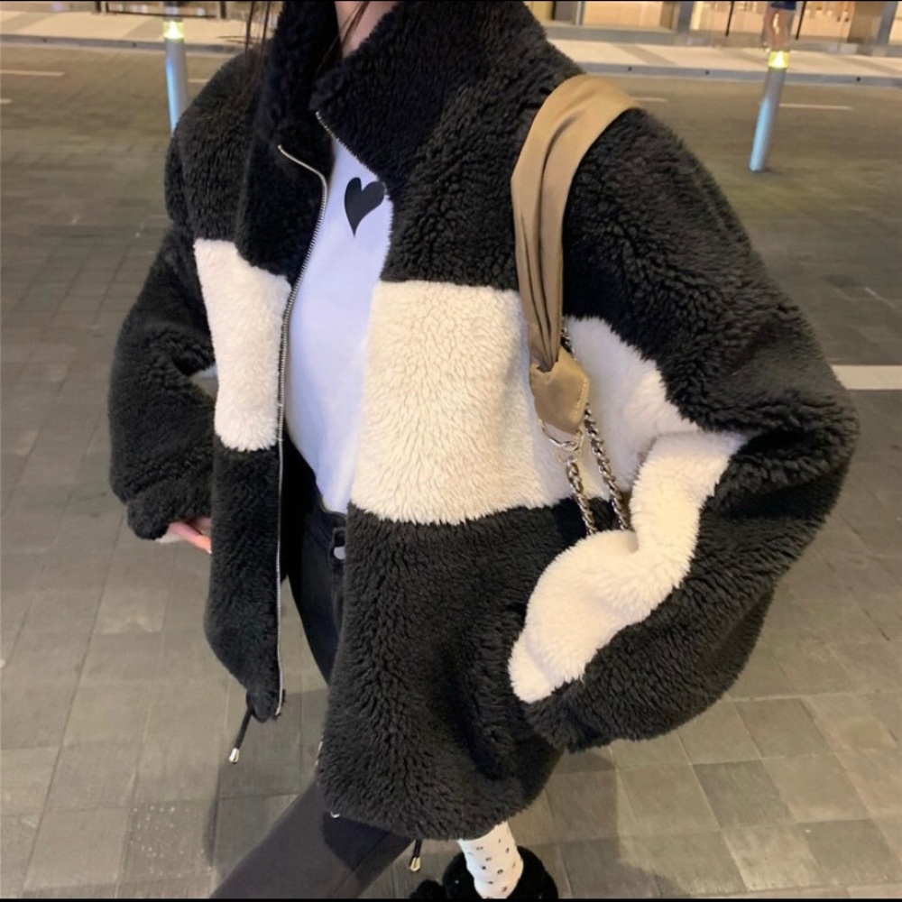 Black and White Fur Coat